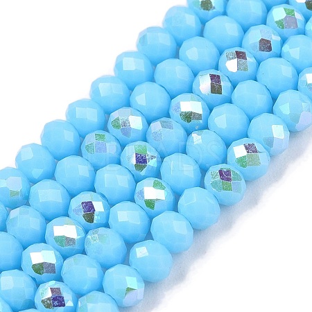 Electroplate Opaque Solid Color Glass Beads Strands EGLA-A044-P3mm-L08-1