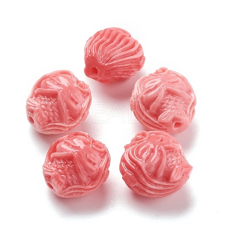 Carved Synthetic Coral Beads CORA-K007-01-1