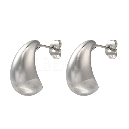 304 Stainless Steel Teardrop Stud Earrings for Wome EJEW-S237-01E-1