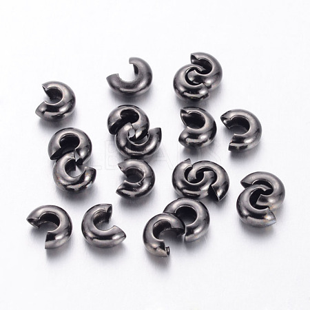 Brass Crimp Beads Covers KK-H289-NFB-NF-1