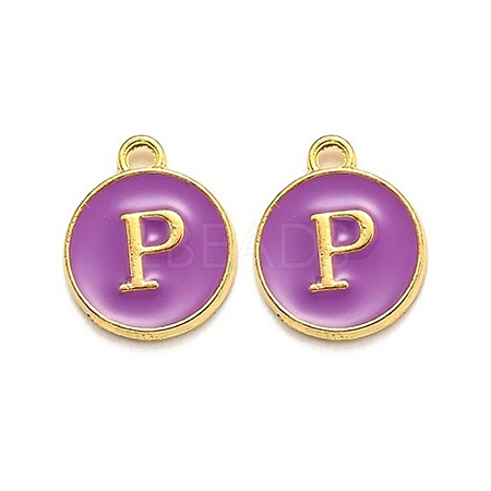 Golden Plated Alloy Enamel Charms ENAM-Q437-12P-1