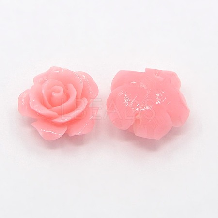 Synthetic Coral 3D Flower Rose Beads CORA-A005-14mm-06-1