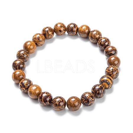 Natural Gemstone Stretch Beaded Bracelets G-A185-01N-1