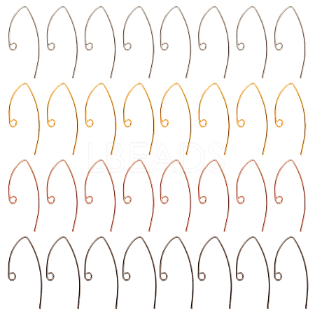SUPERFINDINGS 80Pcs 4 Colors Brass Earring Hooks KK-FH0004-45-1