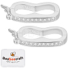 2Pcs 925 Sterling Silver Micro Pave Clear Cubic Zirconia Twister Clasps STER-BBC0007-49P-1