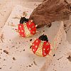 304 Stainless Steel Enamel Stud Earrings WGC4DAF-01-1