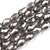 Electroplate Glass Beads Strands EGLA-R008-6x4mm-11-1