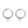 Tarnish Resistant 201 Stainless Steel Huggie Hoop Earring Findings STAS-P283-01Q-P-1