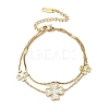 304 Stainless Steel Shell Pearl Pendant Multi-strand Bracelets BJEW-U028-01G-4