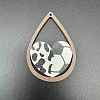 Sport Ball Theme Single Face Printed Wood Big Pendants WOOD-WH0036-10D-1