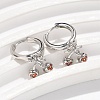 Brass Cubic Zirconia Hoop Earrings EJEW-Q015-01P-B-5