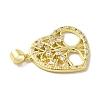 Brass Micro Pave Cubic Zirconia Pendants KK-Z042-21G-01-2