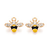 Alloy Rhinestone and Enamel Pendants PALLOY-T092-41G-04-1