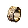 Gear Brass Micro Pave Clear Cubic Zirconia Rotatable Finger Rings FS-WGBD3BF-14-1