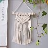 Cotton Cord Macrame Woven Wall Hanging HJEW-C010-22-1