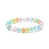 6mm Dyed Natural Selenite Round Beaded Stretch Bracelets for Women BJEW-JB10815-1
