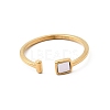 304 Stainless Steel & Natural Shell Cuff Rings for Women RJEW-G372-01G-03-4