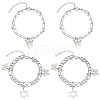 4Pcs 2 Styles Alloy Multi-strand Bracelets for Women BJEW-SC0001-59-1