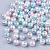 Rainbow ABS Plastic Imitation Pearl Beads X-OACR-Q174-3mm-05-2