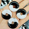 Natural Obsidian & Howlite Yin-yang Pendants FIND-Q109-01-1