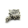 Buddhist Jewelry Findings Counter Tibetan Style Alloy Dharmacakra Charms TIBEP-O007-01-2