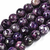 Assembled Synthetic Charoite and Pyrite Beads Strands G-S366-056-1