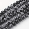 Natural Snowflake Obsidian Bead Strands G-G735-72-8mm-1