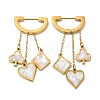 Ace of Diamond & Hearts & Clubs Synthetic White Shell Dangle Hoop Earrings EJEW-E286-04G-1