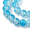Transparent Crackle Baking Paint Glass Beads Strands DGLA-T003-01B-05-3