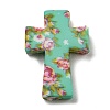 Cross with Flower Silicone Focal Beads SIL-G006-02F-1