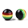 Ghana Jamaica Reggae Stripe Resin Beads RESI-N026-001A-01-3