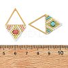 Natural Mixed Stone Faceted Round & Glass Seed Beaded Pendants PALLOY-MZ01405-3