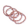 Natural Sunstone Bead Stretch Bracelets BJEW-K213-35-1
