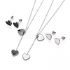 Heart 304 Stainless Steel Enamel Jewelry Sets SJEW-H302-04-1