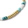 Handmade Evil Eye Lampwork & Glass Seed Beads Stretch Bracelets for Men Women BJEW-JB12361-4