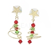 Alloy Dangle Stud Earrings EJEW-H173-03G-2