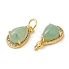 Natural Mixed Stone Teardrop Charms G-A034-01G-4