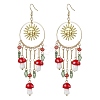 Golden 304 Stainless Steel Sun Chandelier Earrings EJEW-JE05674-02-1