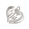 Brass Micro Pave Clear Cubic Zirconia Pendants CU-CBAEEA8-09A-P-2