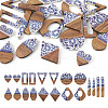 Beadthoven 20Pcs 10 Styles Opaque Resin & Walnut Wood Pendants RESI-BT0001-33-10