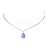 Natural Lapis Lazuli Oval Pendent Necklaces NJEW-JN04347-3