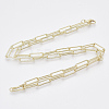 Brass Textured Paperclip Chain Necklace Making MAK-S072-01B-LG-2