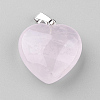 Natural Rose Quartz Pendants X-G-S219-16F-2