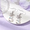 Brass with Glass Dangle Earrings for Women EJEW-TA00550-2
