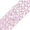 Electroplate Opaque Solid Color Glass Beads Strands X-EGLA-N002-42-01-1