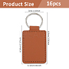 16Pcs Rectangle PU Leather Keychains KEYC-DC0001-45B-2