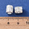 Brass Micro Pave Clear Cubic Zirconia European Beads KK-C157-28S-3