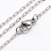 Trendy Unisex 304 Stainless Steel Cable Chain Necklaces NJEW-M046-C-02-1
