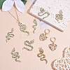 16 Pieces Alloy Snake Charms Pendant Cubic Zirconia Snake Charm Animal Pendant Mixed Color for Jewelry Necklace Earring Making Crafts JX732A-4
