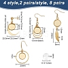 8 Pairs 4 Style 304 Stainless Steel Earring Hooks EJEW-AB00037-2